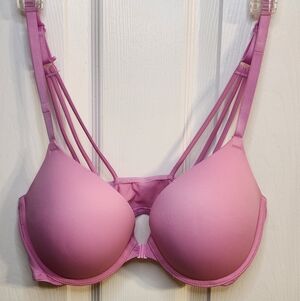 PINK Victoria's Secret 36C Strappy Front Close Wear Everywhere Push-Up Bra Pink
